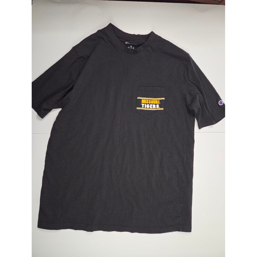 Champion Mizzou Missouri Tigers Pocket T-Shirt Mens XL Black Graphic Tee - Picture 6 of 14
